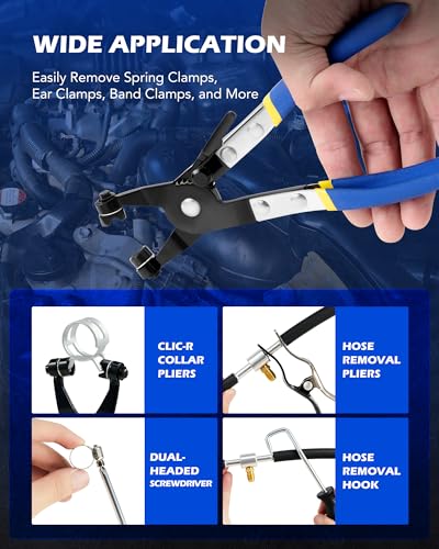 OMT 9pcs Hose Clamp Pliers for Fuel Oil & Water Hoses - color: Blue