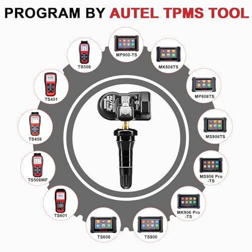 Autel TPMS Sensor Universal 1 Sensor with Dual Frequency (315MHz + 433MHz), Tire Pressure Monitoring Sensor Replacement for 99% Vehicles, Programmable by Autel TPMS Tool (Rubber Valve)
