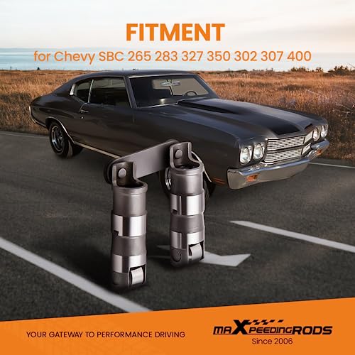 maXpeedingrods for Chevy 350 Roller Lifters, Hydraulic Roller Lifters for Chevy SBC Small Block V8 350 265 283 327 302 307 400 Camshaft Kit - size: Chevy Small Block