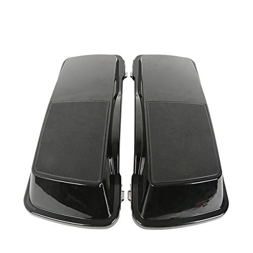 XMT-MOTO Saddlebags Lid with 6"x 9" Speakers Fit for Harley Touring - style: Black Single 6x9 Speaker Saddlebag Lids (93-13)