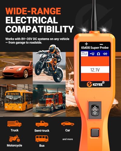 KM06 8-35V Automotive Circuit Tester, Power Circuit Probe & Component Activation - color: Amber Orange