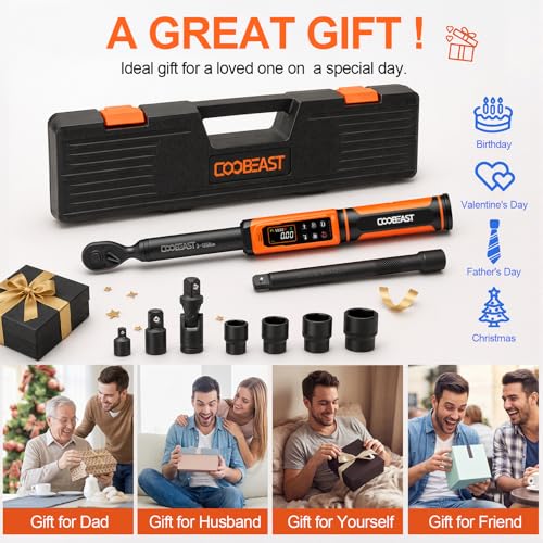 Digital Torque Wrench 3/8 Drive,Preset Value(1.5-99.5Ft-lbs./2-135 Nm) - color: Black, size: 3/8-inch (1.5-99.5 Ft-lbs./2-135Nm)