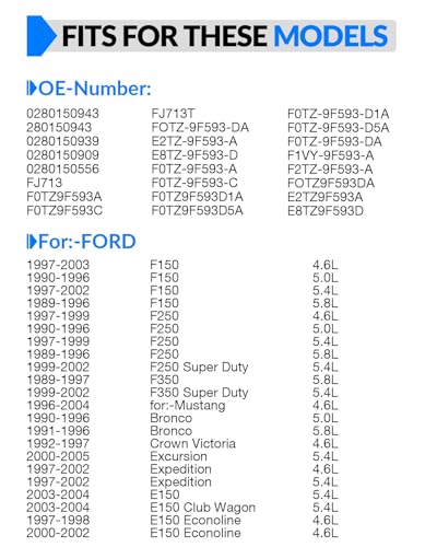 Fuel Injectors For:-Ford F150 1989-2003 Bronco 1990-1996 5.0L - size: 0280150943(8)