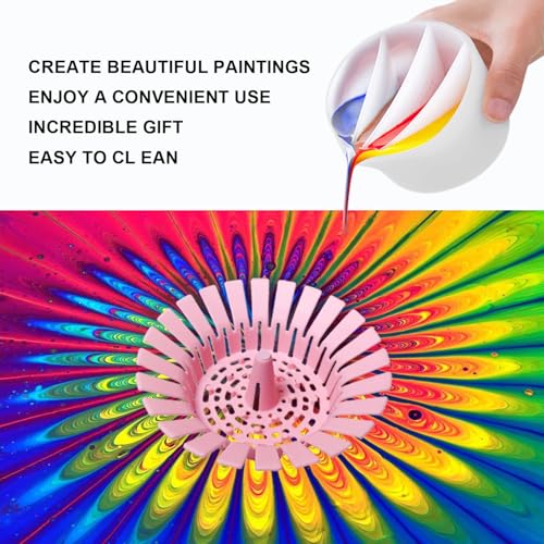 Paint Cup With Handle, Silicone Split Cup, Acrylic Pouring Strainers, Scrapers Kit for DIY Paint, Resin Molds, Epoxy Resin Art and Creating Unique Patterns Art Supplies