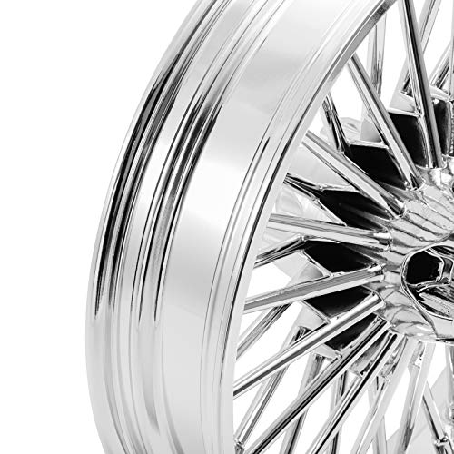 TOFR 21x2.15 18x3.5 Chrome Fat Spoke Wheels For Harley Dyna FXD FXDB 00-05 - color: Chrome, size: Front:21x2.15 Rear:18x3.5