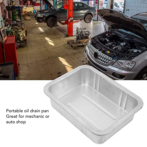 Oil Drain Pan, Universal Car Oil Change Drain Pan Container Portable Automotive Drain Tray Leak Resistant Metal Construction Durable Easy Pour for Garage Workshop Vehicles Boats - size: 5L