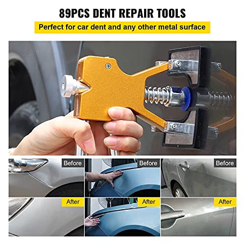 VEVOR Dent Puller Kit, 116 PCS Paintless Dent Repair Kit with Remover Tools, Golden Lifter & Glue Tabs for Car Dents, Door Ding Repair - size: 116PCS