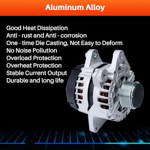 373002E721 Alternator for 2017-2020 Hyundai Elantra,2017-2024 Kia Forte,L4 2.0L,12V 150Amp - size: 373002E721
