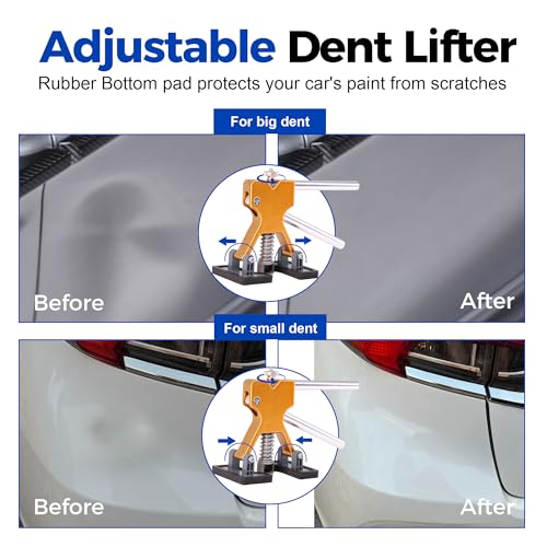 Car Dent Puller Kit,140PCS Dent Repair Tool,Paintless Dent Removal with Golden Lifter,Bridge Puller,Slide Hammer T-Bar,Suction Cup Dent Puller - style: 140PCS
