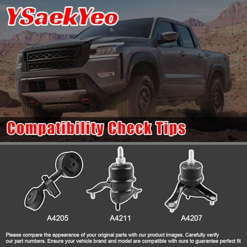 3PCS Engine Motor Mount Set for Toyota Highlander 2004 - size: Highlander 2004