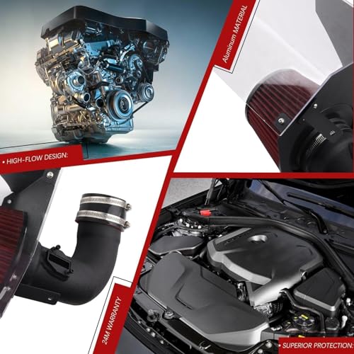 Cold Air Intake System with PC Heat Shield Compatible with 2016-2018 BMW B48 2.0T F30 F31 F32 F33 F20 430i 120i 125i F22 220i 230i, High Flow Aluminum Pipe - color: 2016-2018 430i 120i 125i F22 220i 230i