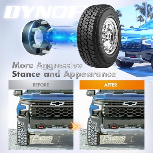 dynofit 2in 6x5.5 Wheel Spacers for 1999-2026 Silverado Siera1500 Yukon | 2019-2026 Ram 1500, Forged Aluminum Spacers Set Kit Compatible with Chevrolet GMC Cadillac M14x1.5 Stud 108mm Center Bore - size: 2 inch 108mm