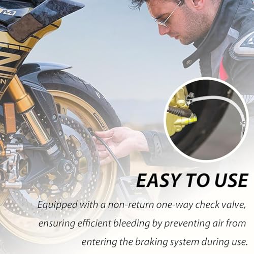 Brake Bleeder Hose, Motorcycle Brake Bleeder Kit, One Way Check Valve Tube Bleeding Tool Kit for Hydraulic System Bleeding for Motorcycle Clutch, Soft Tube with Metal Clips (1PC)