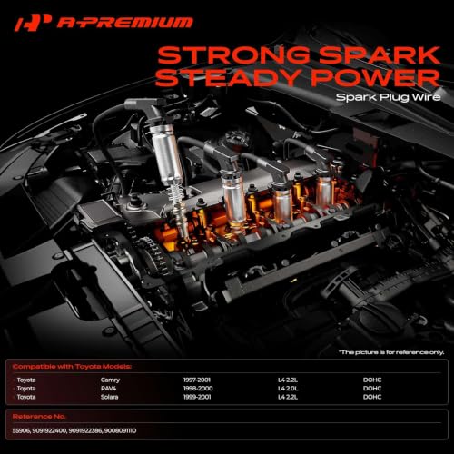 A-Premium 5MM Spark Plug Wires Set of 4 Compatible with Toyota