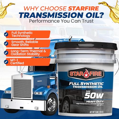 STARFIRE Full Synthetic SAE 50W HD Manual Transmission Oil – 5 Gallon Pail