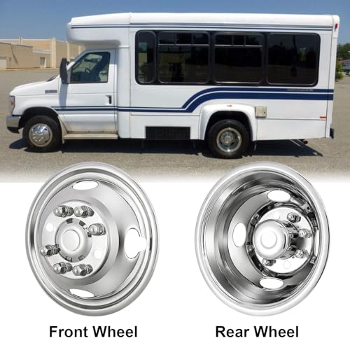 CIRONBOW 16" 8 Lug Wheel Simulators,Stainless Steel,with Bolt Kit Fit for Pick-up Trucks Vans RV Hub Caps Rim Skin Chrome Cover Parts ;E350/E450 1992-2016/2018-2021(2017 not Fit) - size: 16" 8 Lug for E350/E450 1992-2016/2018-2021