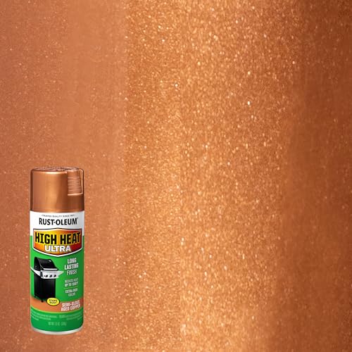 Rust-Oleum High Heat Ultra Semi-Gloss Aged Copper Spray Paint - color: Aged Copper, size: 12 Ounce (Pack of 1)
