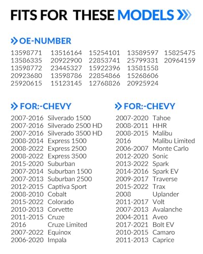 Pre-Programed 315MHz 13598771 Tire Pressure Sensor for:-Chevy