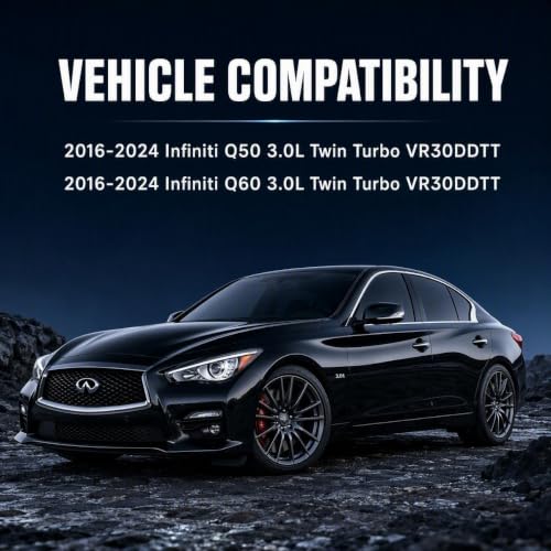 Cold Air Intake Compatible with 2016-2024 Infiniti Q50 Q60 VR30DDTT 3.0L V6 Twin Turbo, Heat - Resistant Aluminum Pipe, High - Flow Filter - color: 2016-2024 Infiniti Q50 Q60 3.0L