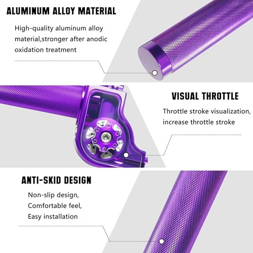 Motorcycle Throttle Grip 7/8" 22mm CNC Aluminum Quick Twister with Throttle Cable for KLX CR CRF EXC XR CRF50 CRF230 50 110 125 230 250 Dirt Pit Bike Motocross Motorbike Quad ATV - color: Purple