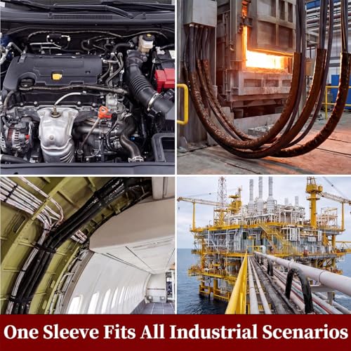 1/4 Inch (6.5mm) ID Heat Shield Automotive Fire Sleeve, Black, 5FT - color: Black, size: 1/4 Inch (6.5mm) ID x 5FT