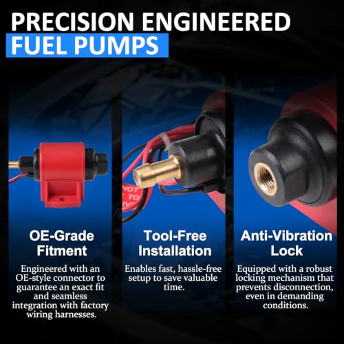 12V Electric Fuel Pump Low Pressure 5-9 PSI Inline - size: 5-9 PSI 35GPH