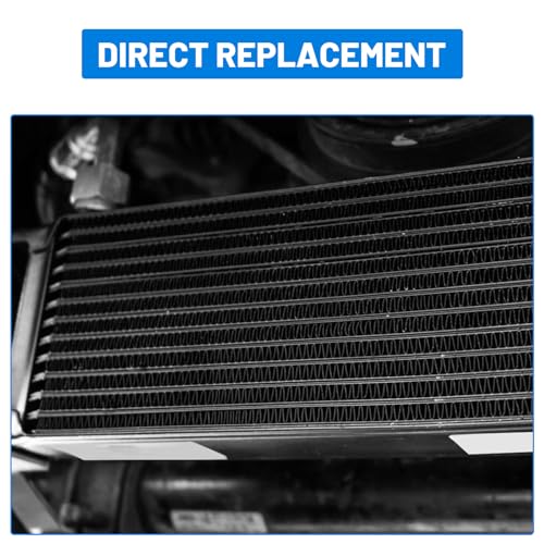 16 Row AN10 10AN Transmission Oil Cooler Kit Stacked Plate With 6AN 8AN Adapter Universal Engine Transmission British Radiator Oil Cooler Aluminium Black - color: Black-16 Row