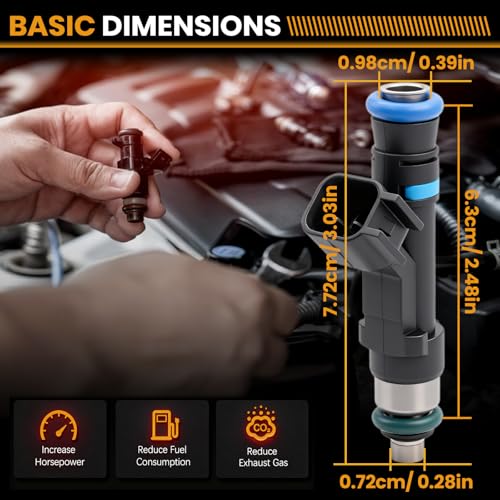 Fuel Injectors FJ474 Compatible with Dodge Jeep Ram Mitsubishi V6 3.7L - size: FJ474 6P
