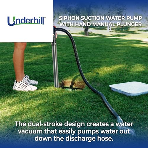 Underhill Big Gulp Pro Siphon Suction Water Pump 36 Inch Length with 72 Inch Outlet Hose, for Fluid Transfer, Water Removal, A-G3672CK - style: 36" Pump