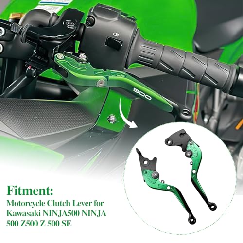 Brake Clutch Lever Set for Z500 Ninja500, Adjustable Levers(Green) - color: Green