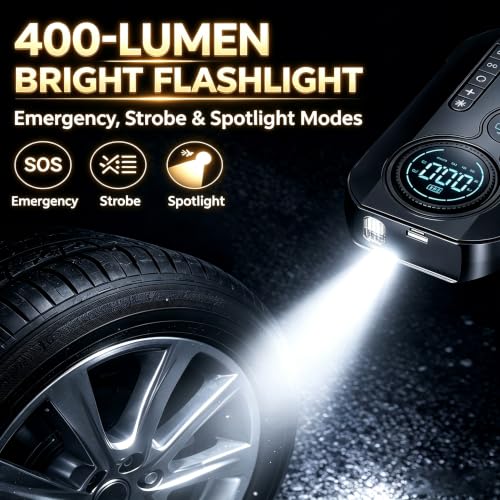 Portable Car Battery Jump Starter with Air Compressor