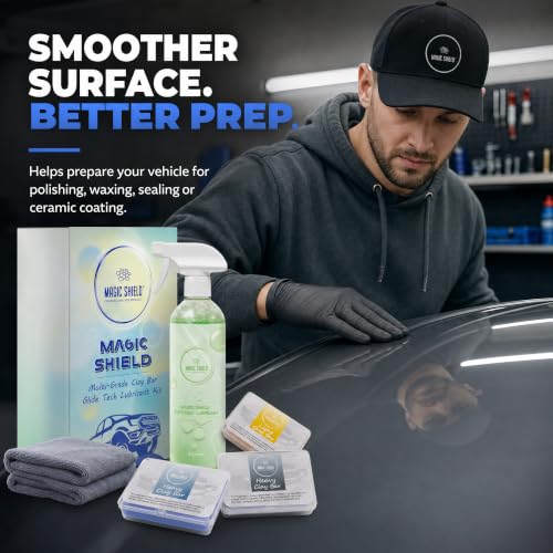 Magic Shield Car Clay Bar Kit with Lubricant Spray, 3 x 100 g - size: Triple clay bars w/ spray