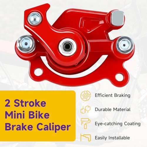 HIAORS Mini Bike Rear Brake Caliper for Coleman CT100U CC100X B100 RB100 Baja DB30 Dirt Bug Motovox MBX10 MBX11 79cc 97cc 99cc 105cc 2.5hp 2.8hp Mega Moto MM-B80 MM-B105 GMB100 Parts Brake Pads Red - color: Red