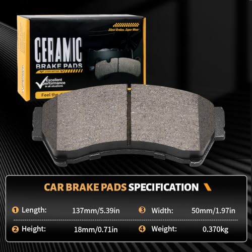D1192 Front Brake Pads Fit For MAZDA 6 2006-2007 i/s,MAZDA 6 2008-2013 All Models Ceramic Brake Pads 2006 2007 2008 2009 2010 2011 2012 2013 Replacement - style: HZ1192