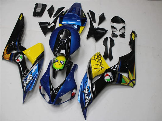 Blue Yellow Fairing Fit for HONDA 2006 2007 CBR1000RR CBR 1000RR New Injection ABS Plastics Bodywork Body Kit Bodyframe Body Work 06 07 a129 - color: 17 Blue Yellow