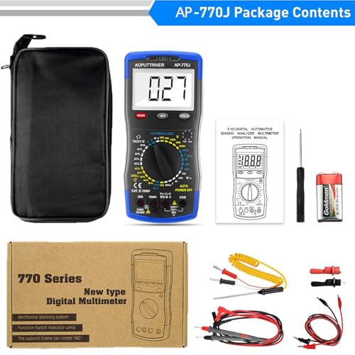 Digital Multimeter Automotive Engine Analyzer 3-1/2 Manual Ranging 20A DMM