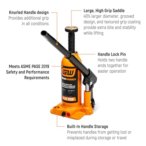 GEARWRENCH 4 Ton Hydraulic Bottle Jack | GWHBJ4T - style: 4 Ton