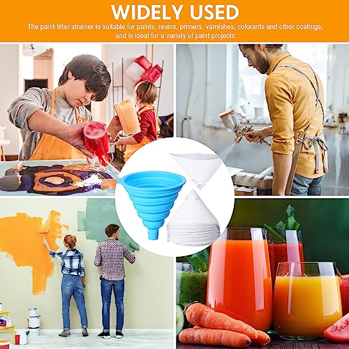 Boao 50 Packs Paint Strainers Cone Paint Filter with 190 ΜM Filter Tips
