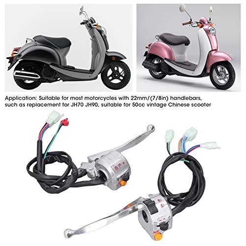 Motorcycle Handlebar Switch, Motorcycle Turn Signal Switch, 22mm Drum Brake Handle Bar Switch Motorcycle Multi-Function Handlebar Switch Button for Chinese Scooter