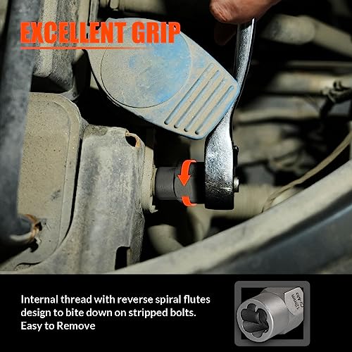Coobeast Bolt Extractor Set Heavy Duty, 13Pcs Bolt Extractor Kit with 3/8 Inch Adapter, Stripped Lug Nut Remover, Easy Out Bolt Remover Set for Rusted, Rounded, Damaged Nuts Screws (Pack of 2) - size: 14 PCS (Pack of 2)