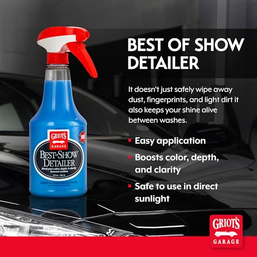 Griot's Garage Best of Show Detailer for Car Detailing, Wipes Away Dust, Fingerprints, and Light Dirt, Improves Paint Gloss and Color Between Washes, 10980, 22oz - size: 22 Fl Oz (Pack of 1)