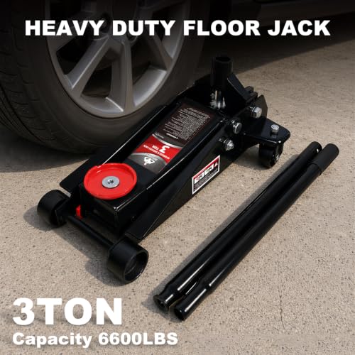 Jack Boss Floor Jack 3 Ton Capacity Fast Lift Service Jack Steel Heavy Duty Hydraulic Car Jack Black - color: Black, size: 3 Ton Fast Lift