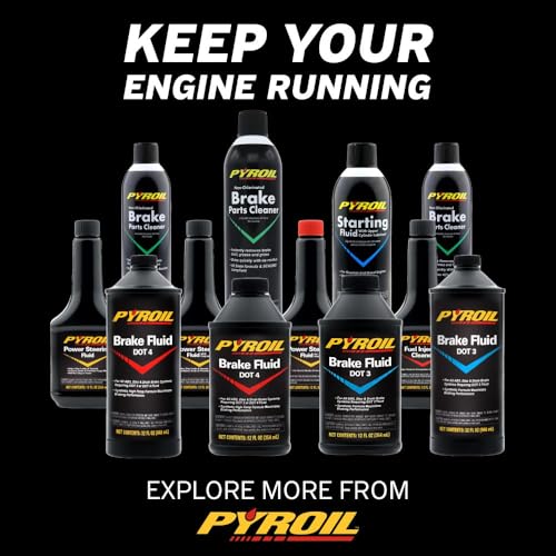 Pyroil DOT 4 Brake Fluid, Synthetic High-Temp Formula Maximizes Braking Performance, 12 Fl Oz (Pack of 12) - size: 12 Fl Oz (Pack of 12)