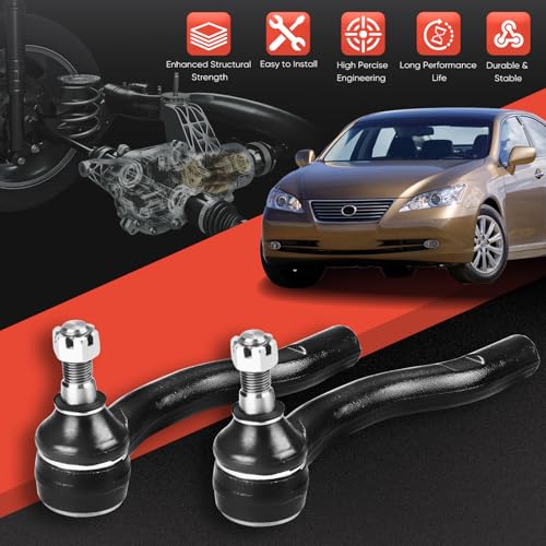 2PCS Front Outer Tie Rod Ends ES80602 ES80603 LH & RH, Tie Rod End Kit Fit for Lexus ES330 ES350 Toyota Avalon Camry Solara 2004-2012 - size: ES80602 ES80603