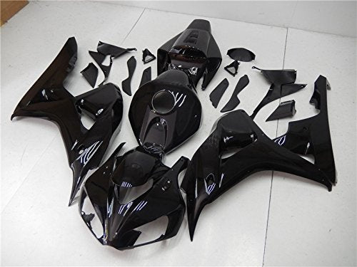 Glossy Black Complete Injection Fairing ABS Bodywork Fit for Honda CBR1000RR 2006 2007 - color: 25 Glossy Black
