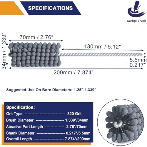 Garhgi 1.339"(34mm) Cylinder Hone Tool with 320 Grit SC Ball - size: 1.339"(34mm), style: 320 Grit