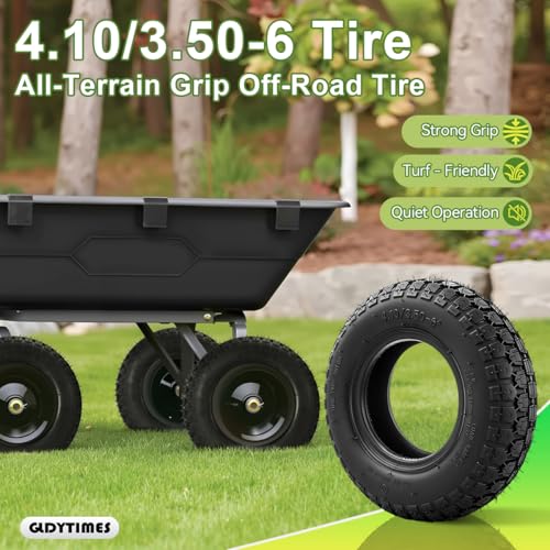 4.10/3.50-6 Tire and Inner Tube,Heavy Duty,Replacement for 4.10-6 13x4.00-6 Tire,Fit for Lawn Mower Hand Truck Wheelbarrow ATV Quad, 2 Pack - color: 4.10/3.50-6 tire&tube 2pc