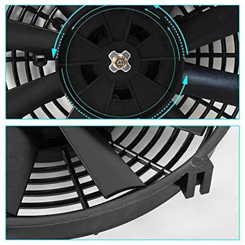 Mupera 10 Inch Electric Radiator Cooling Fan Puller 12V w/Mount Kit 2 Set - size: Straight-2Pcs X10 inch