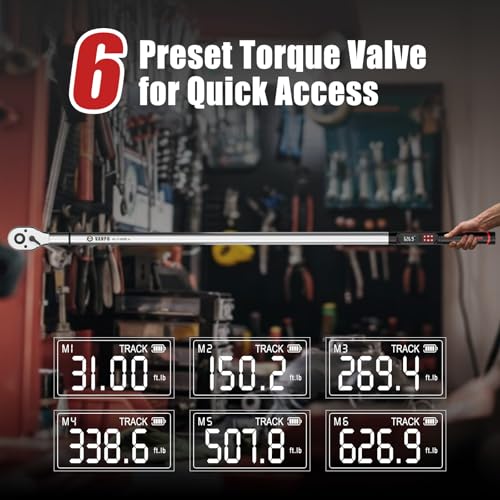 VANPO Digital Torque Wrench, 3/4", 31–627 ft-lb for Heavy Equipment - size: 3/4-Inch-02