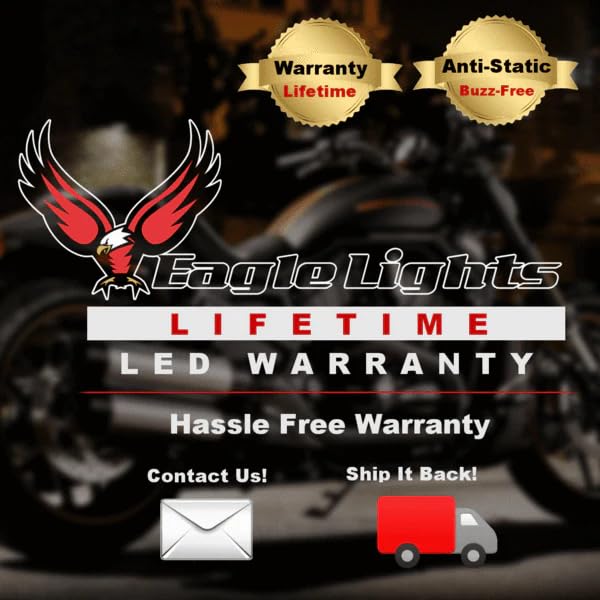 Eagle Lights 7 Inch Generation III Black LED Headlight Kit with Halo Ring DRL for Triumph T100 and T120 Models (Black Ring) - color: Black Ring
